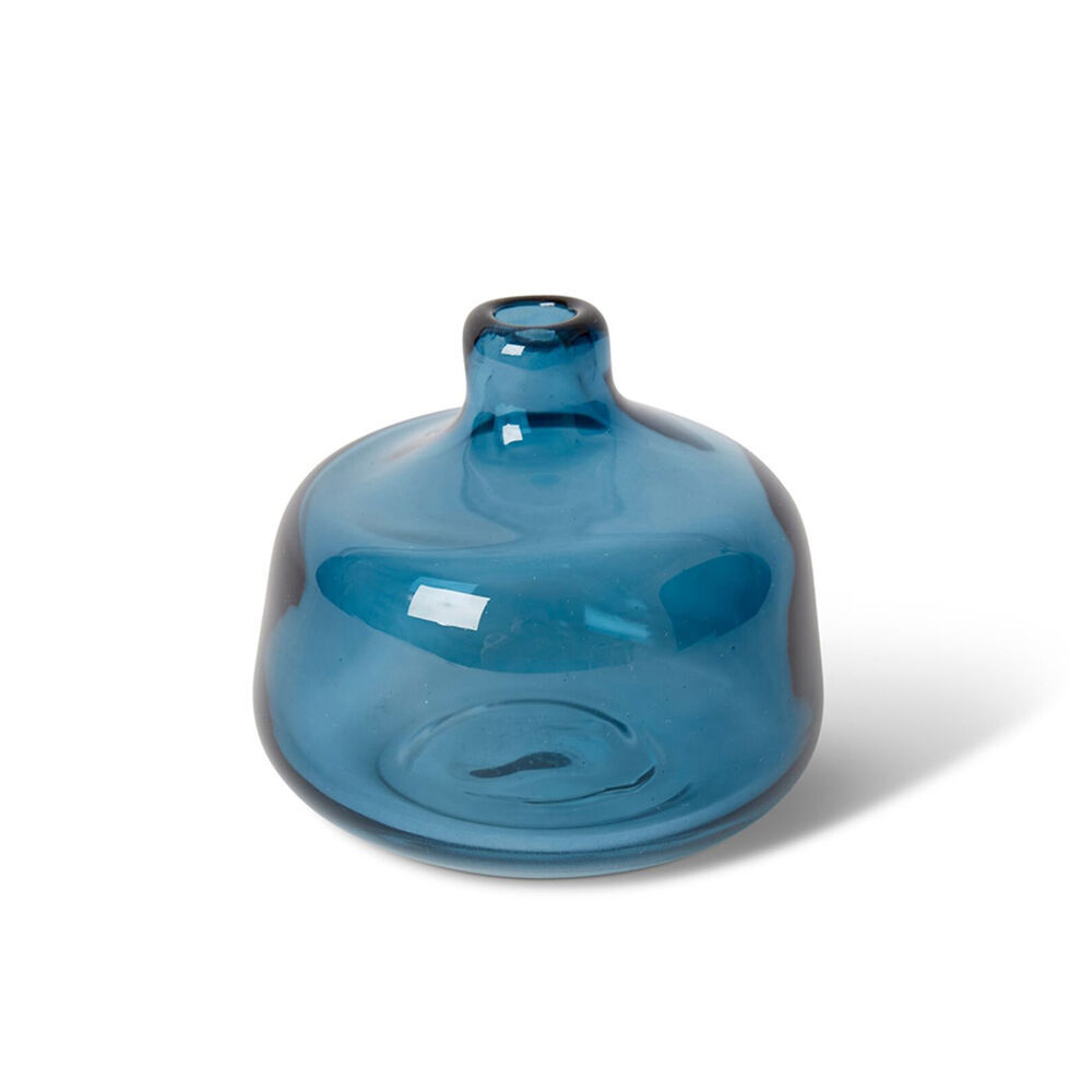 E Style Dalili Glass Decorative Bottle Short/Tall Vase Combo 11cm/14cm Blue — image 2