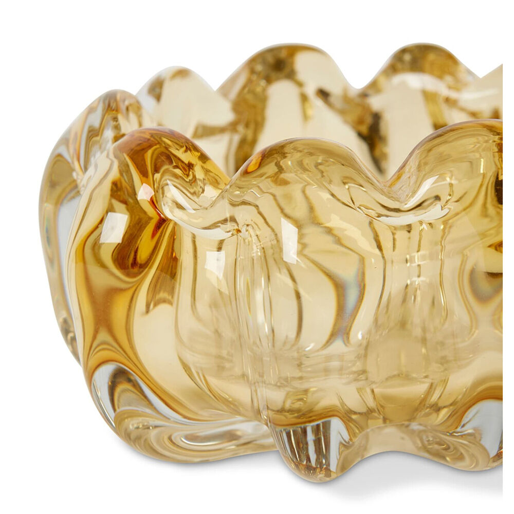 E Style Thandie Glass Decorative Bowl Trinket Vase Home Decor 20cm Amber — image 2
