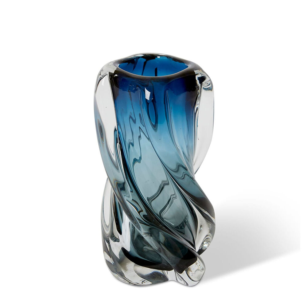 E Style Sharik Glass Flower Vase Centerpiece Indoor Home Decor 20cm Blue