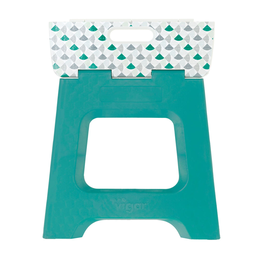 Vigar Compact Foldable 32cm Plastic Step Stool Outdoor/Kitchen Chair Geom on Top — image 2