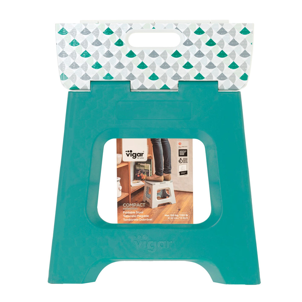 Vigar Compact Foldable 32cm Plastic Step Stool Outdoor/Kitchen Chair Geom on Top — image 3