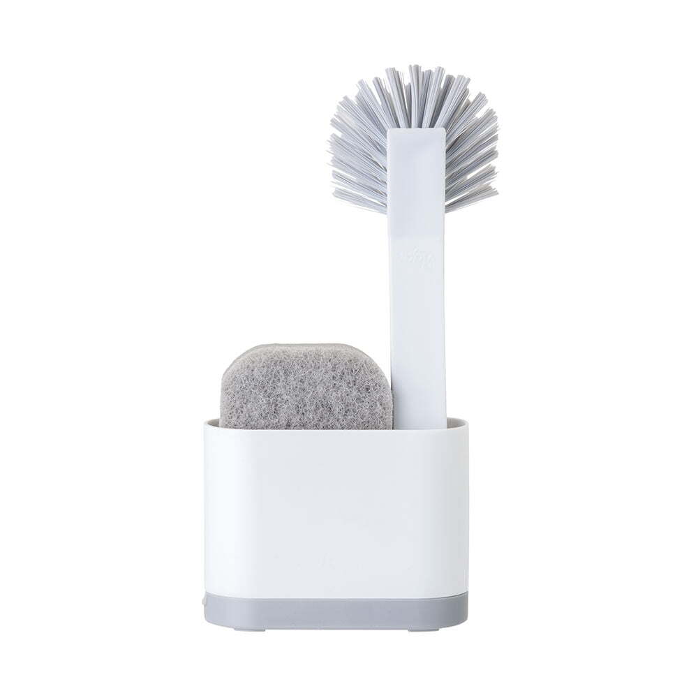 Vigar Rengo Monobloc Sink Caddy/Dish Brush/Sponge Kitchen Cleaning Set White (3 Pieces)
