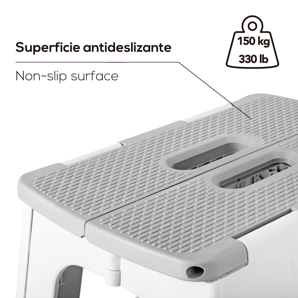 Vigar Compact 40cm Plastic Foldable Stool Non-Slip Top Portable Flat Step Grey — image 4
