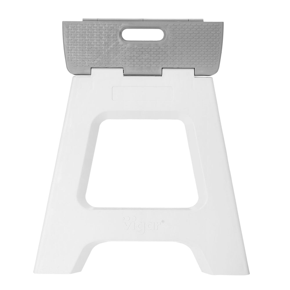Vigar Compact 40cm Plastic Foldable Stool Non-Slip Top Portable Flat Step Grey — image 2