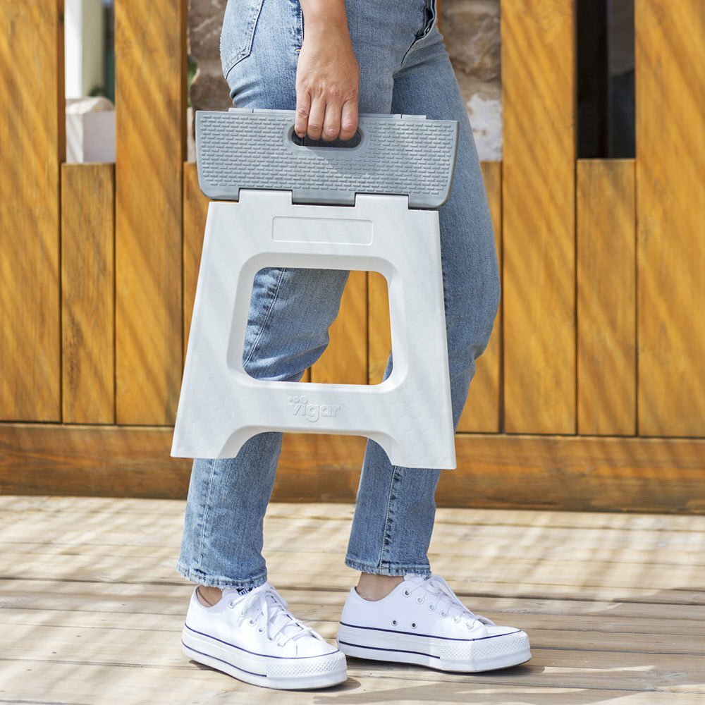 Vigar Zeroline Multipurpose 32cm Foldable Step Stool Indoor/Kitchen Chair Grey — image 4