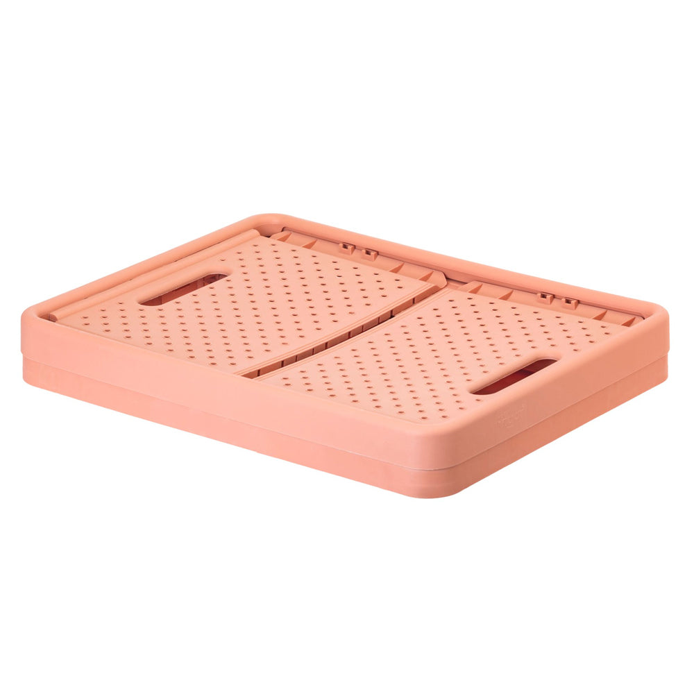 Vigar Compact 32L Plastic Foldable Crate Home Basket Storage Organiser Orange — image 5