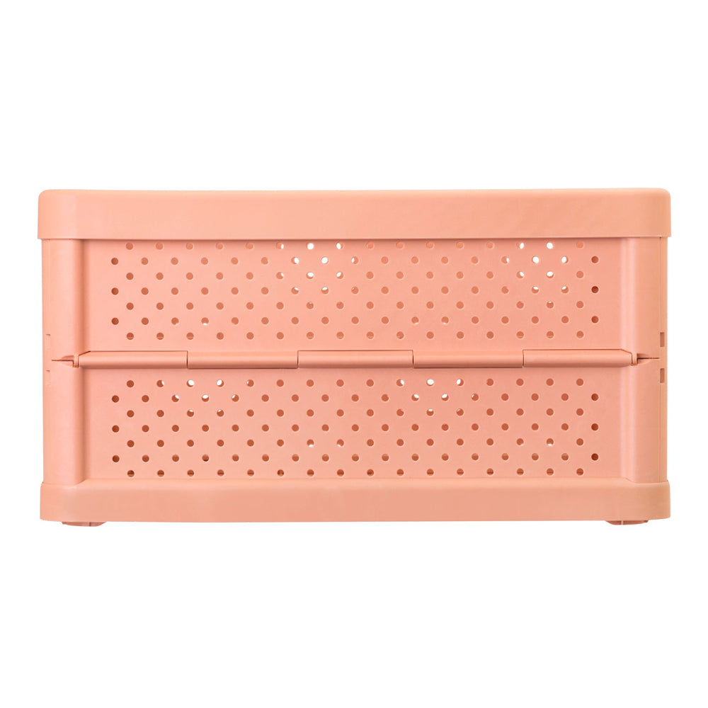 Vigar Compact 32L Plastic Foldable Crate Home Basket Storage Organiser Orange — image 2