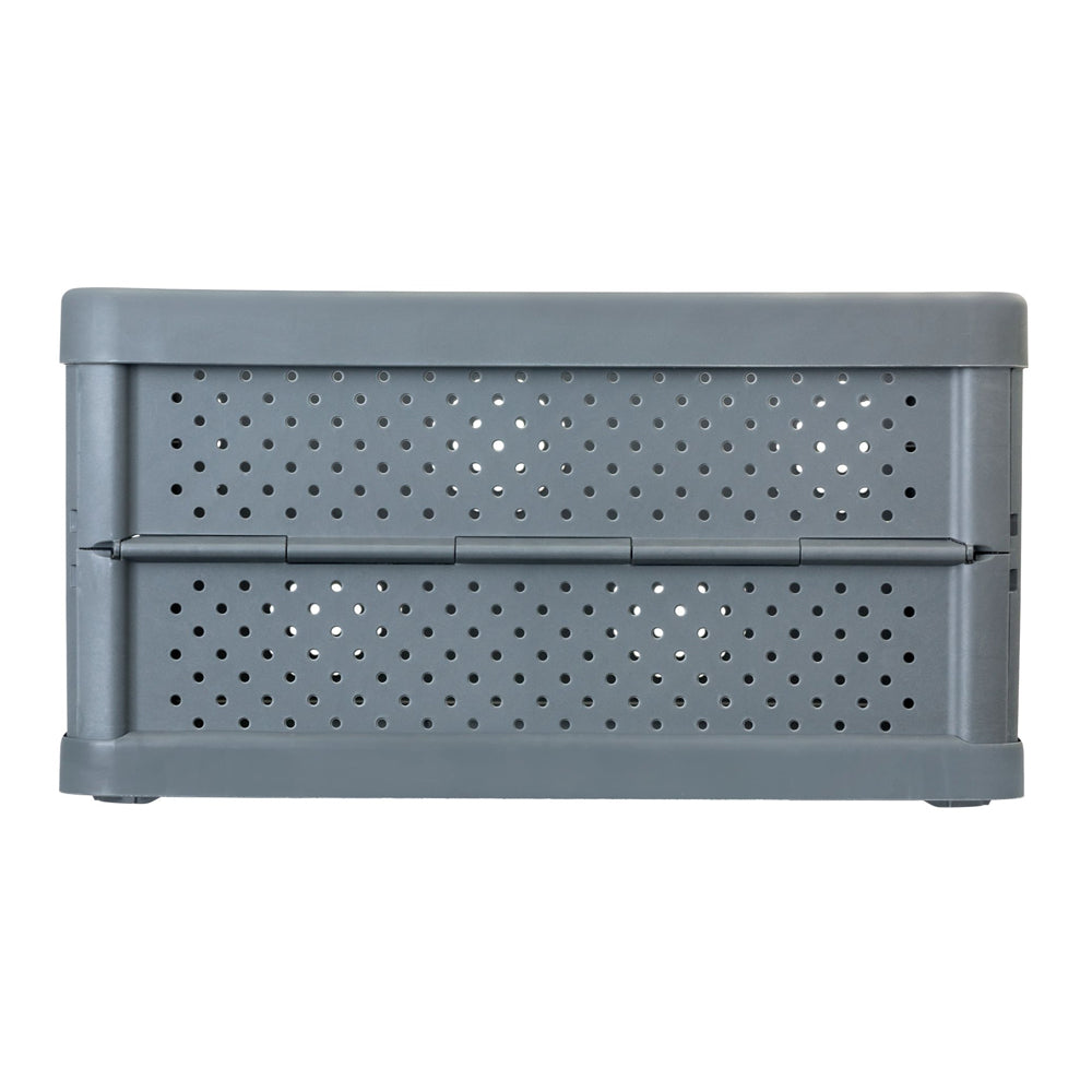 Vigar Compact 32L Plastic Foldable Crate Home Basket Storage Tray Charcoal Black — image 2
