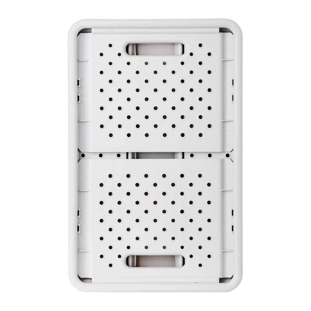 Vigar Compact 11.3L Plastic Foldable Crate Home Office Basket Storage Sand White — image 4