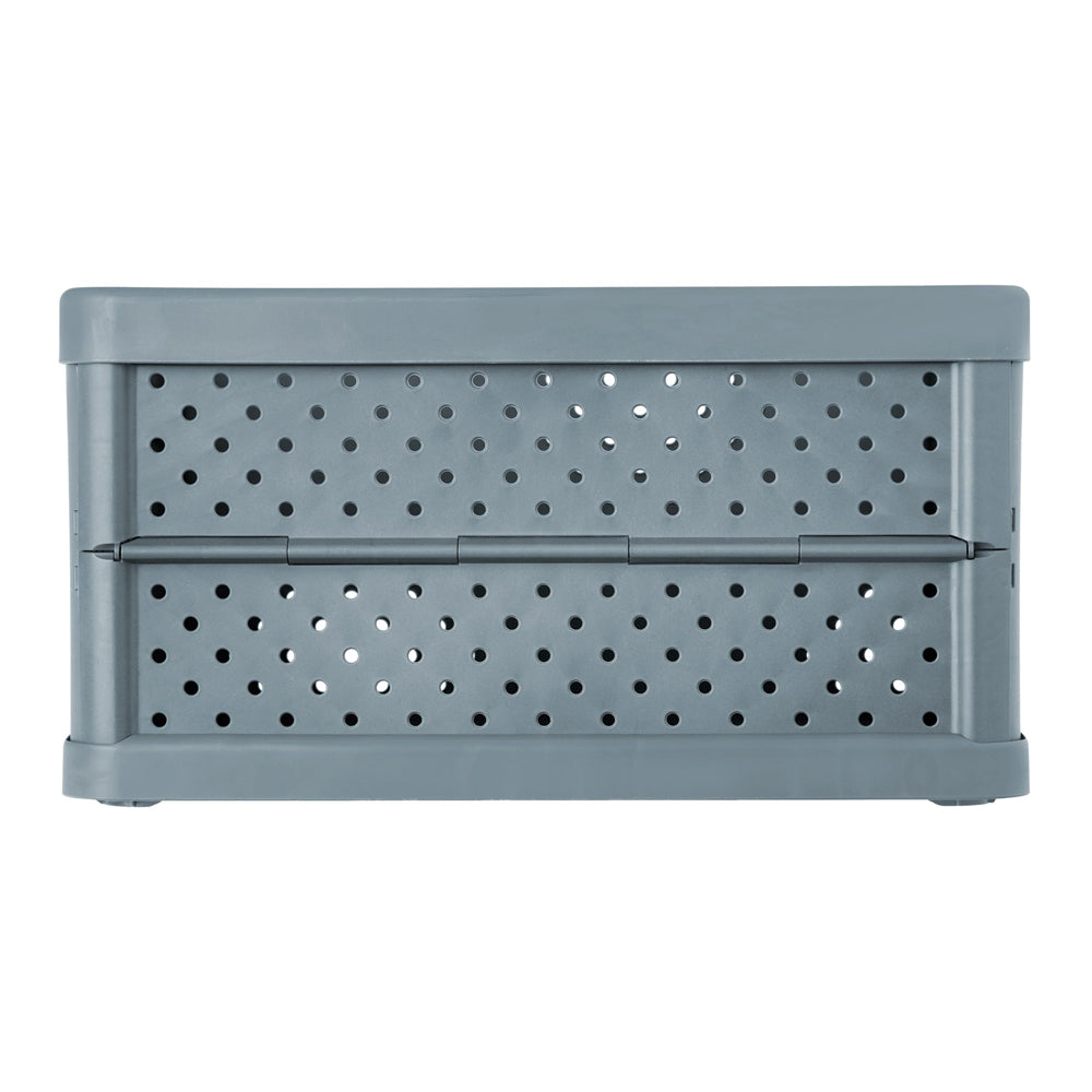 Vigar Compact 11.3L Plastic Foldable Crate Home Office Storage Charcoal Black — image 2