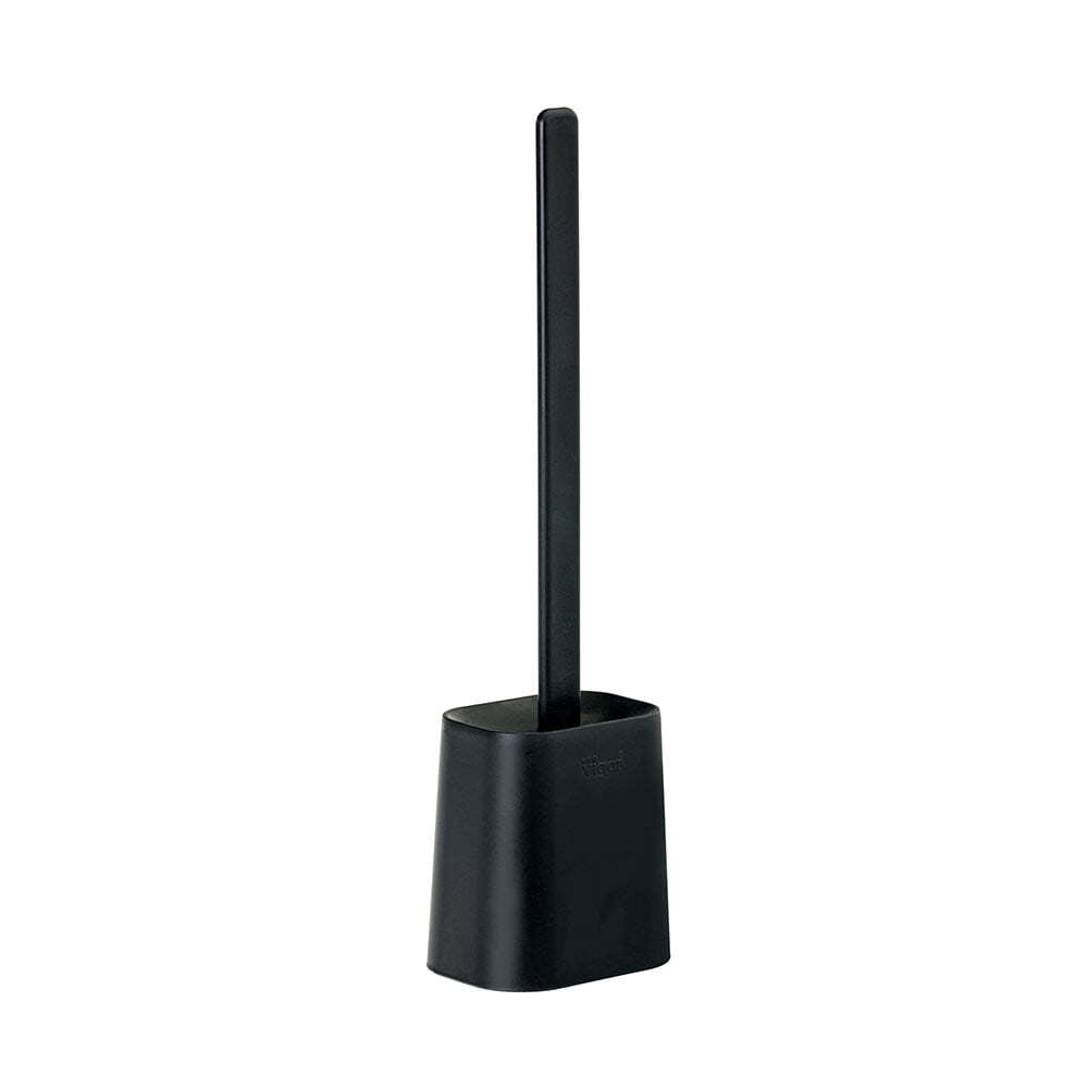 Vigar Essential Rubber Eco Toilet Brush w Holder Bathroom Cleaner Set — Black