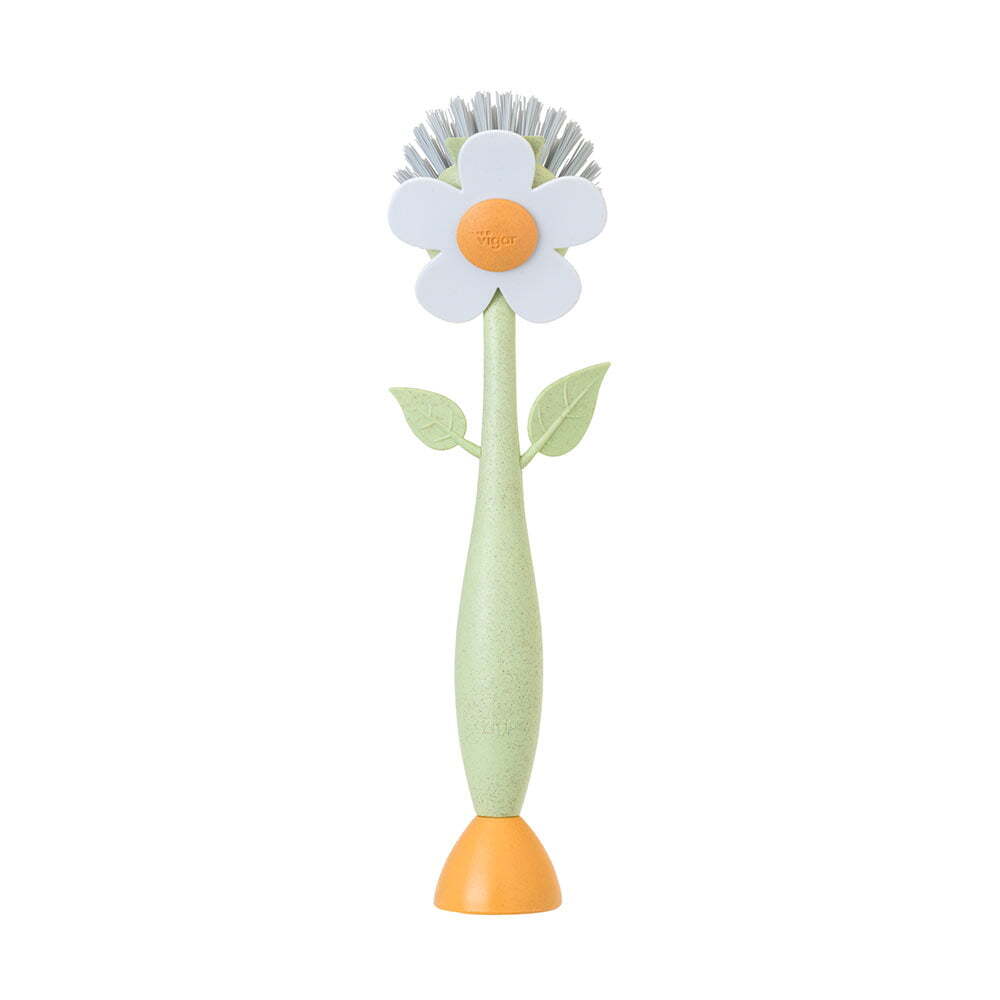 Vigar 26cm Florganic Dish Brush Kitchen Plate/Utensil Cleaning Tool w/ Stand