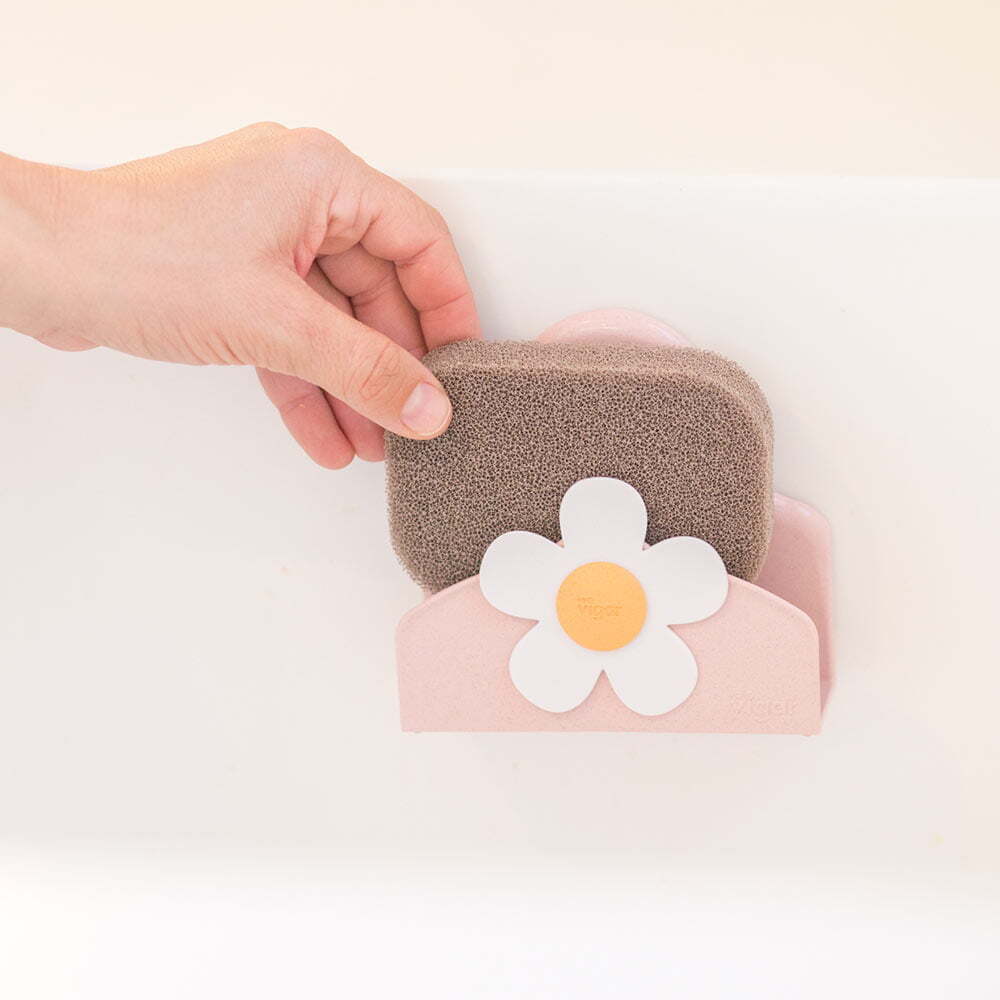Vigar Florganic Wall Mounted Suction Holder w/ Sponge - Pink/Grey (2 Pack) — image 7