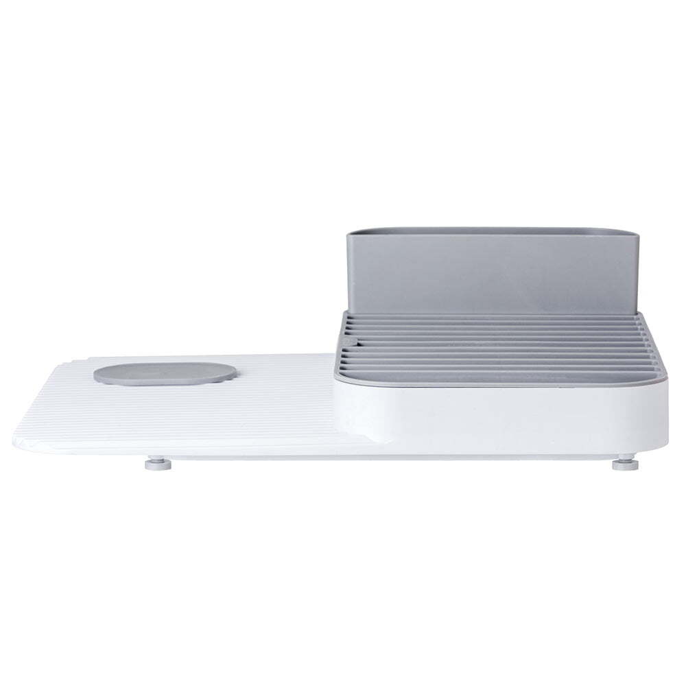 Vigar Rengo Dish Drying Rack & Cutlery Bucket Drainer Set Storage White/Grey — image 3