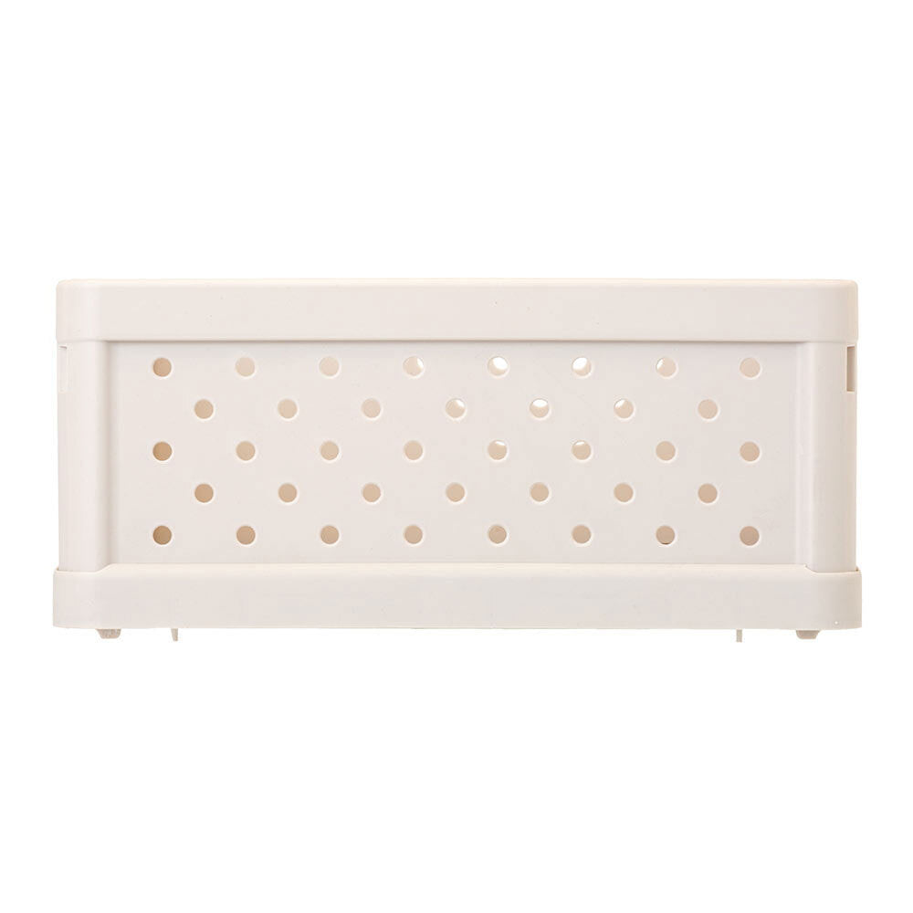 Vigar Compact 3.3L Plastic Foldable Crate Home Basket Storage Tray Sand White — image 3