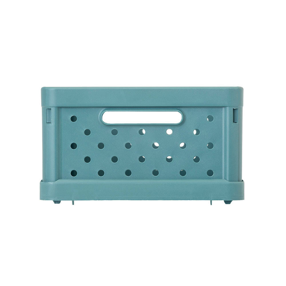 Vigar Compact 3.3L Plastic Foldable Crate Home Basket Storage Tray Stone Blue — image 2