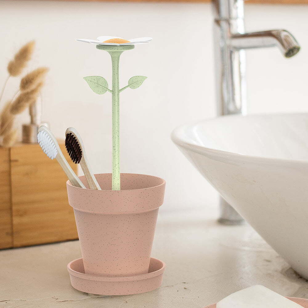Vigar Florganic Toothbrush/Toothpaste Holder Storage Bathroom Organiser Brown Te — image 5