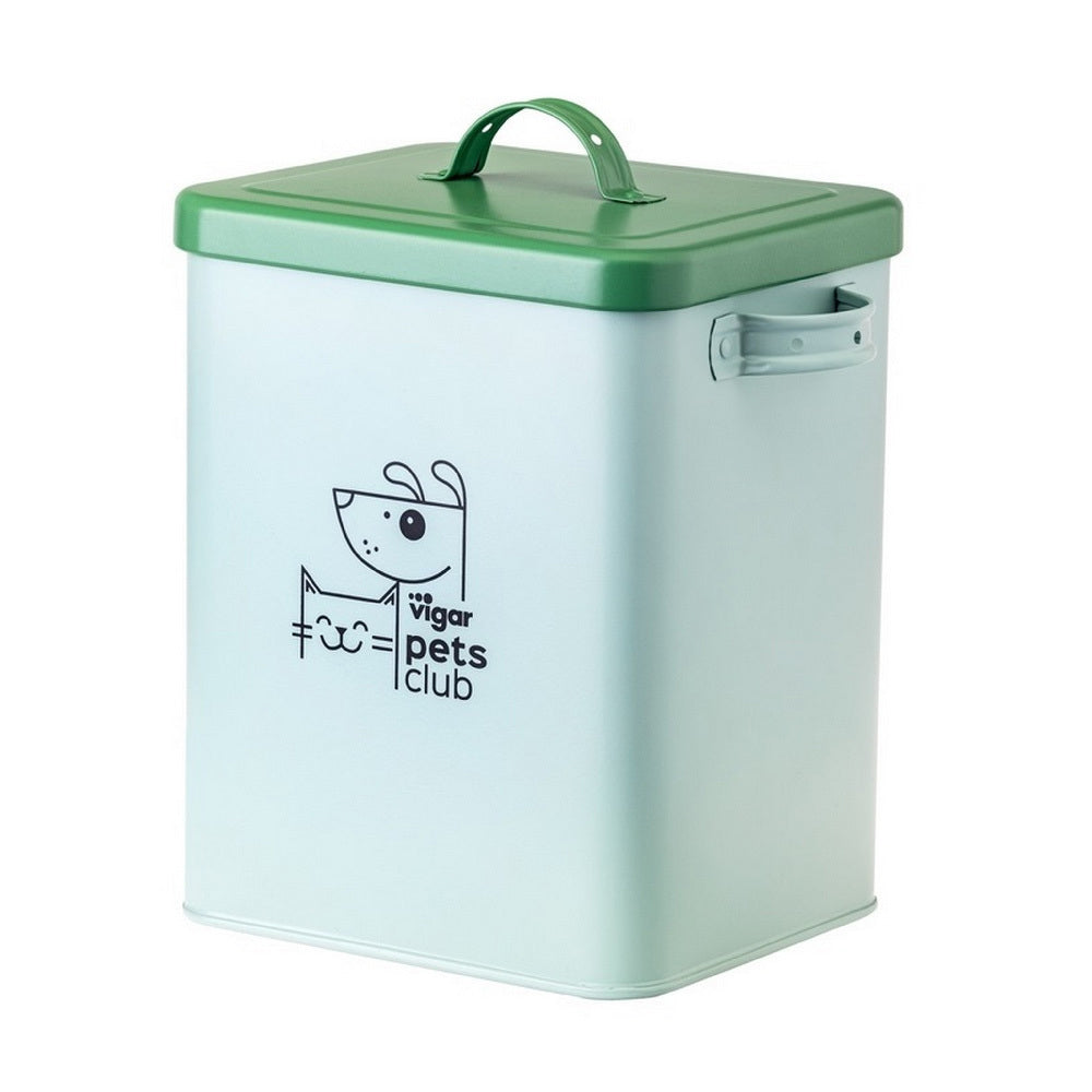 Vigar Pets Club Small 5L Cat/Dog Pet Food Metal Storage Container w/ Lid Green