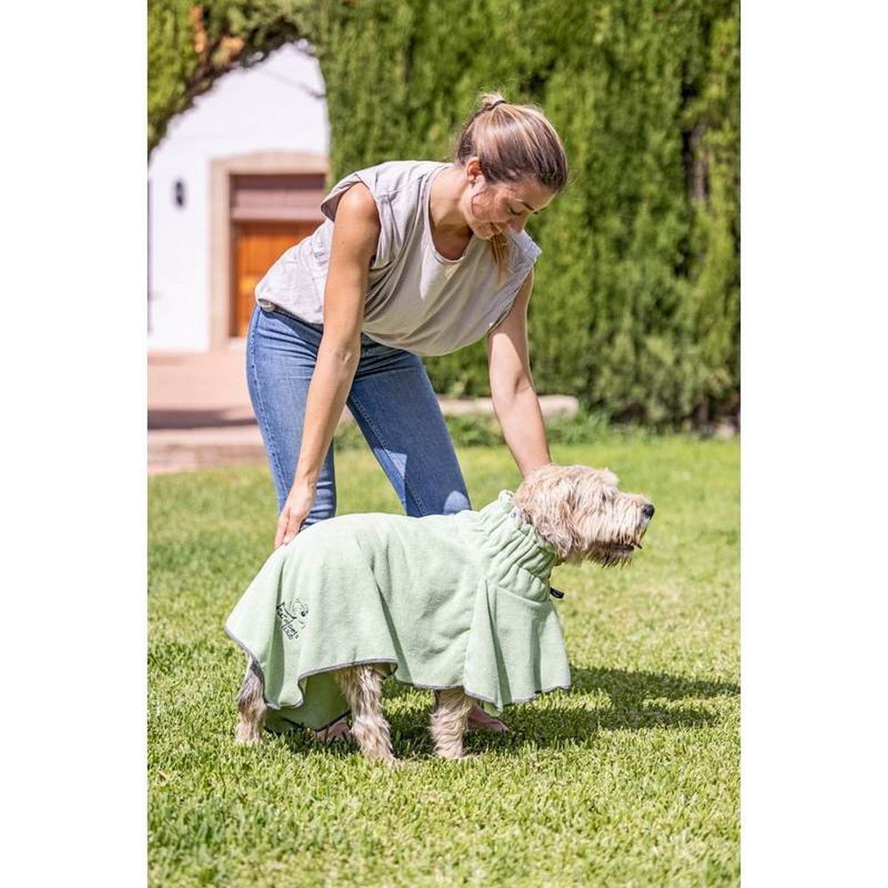 Vigar Pets Club Microfibre Pet Dog Bathrobe Quick Drying Bath Towel Robe Green — image 3
