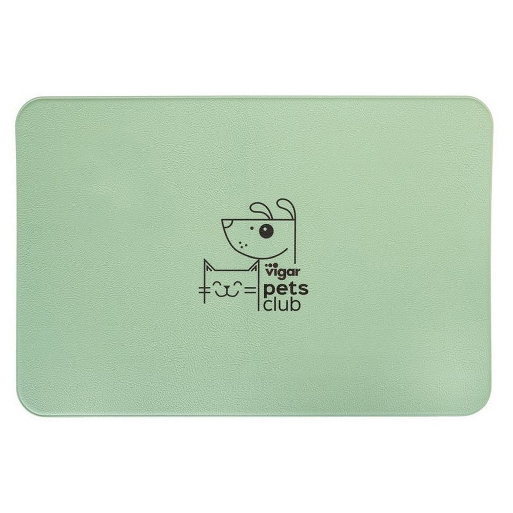 Vigar Pets Club 60x40cm Rectangle Non-Slip Cat/Dog Feeding Mat/Pad Green/Brown — image 2