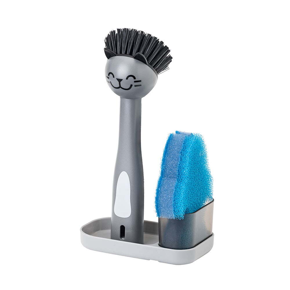Vigar 3pc Vigar Pets Club Cat Sink Caddy Dish Brush/Scourer w/ Tray Cleaner Set (2 Pack) — image 3