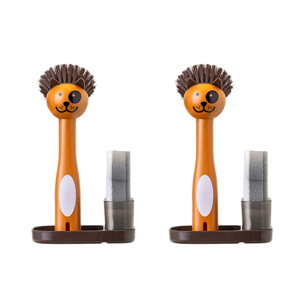 Vigar 3pc Vigar Pets Club Dog Sink Caddy Dish Brush/Scourer w/ Tray Cleaner Set (2 Pack)