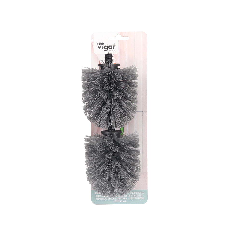 Vigar 2pc Vigar Replacement Nylon Bristles Toilet Brush Head - Grey (2 Pack) — image 3
