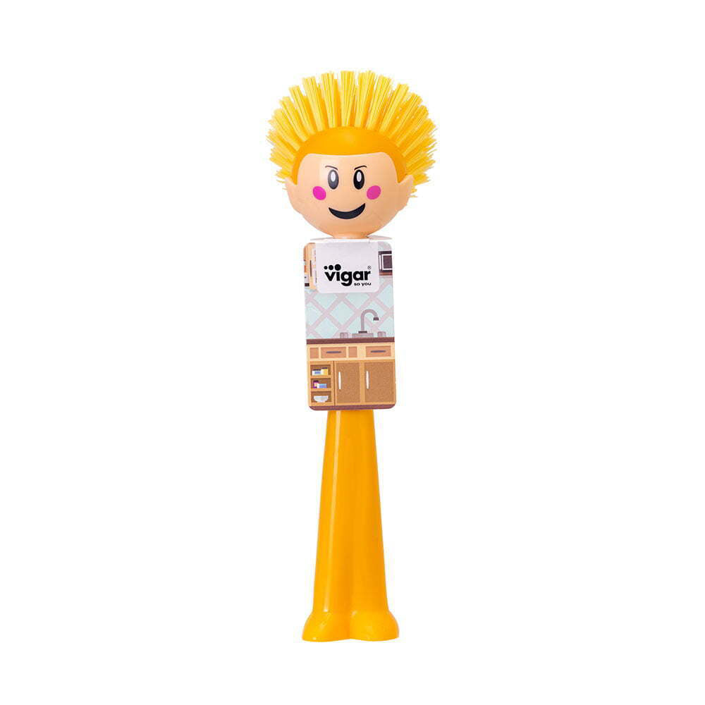 Vigar Funny Non-Scratch Home/Kitchen Dish Brush Cleaning/Dishwashing Assorted (3 Pack) — image 2