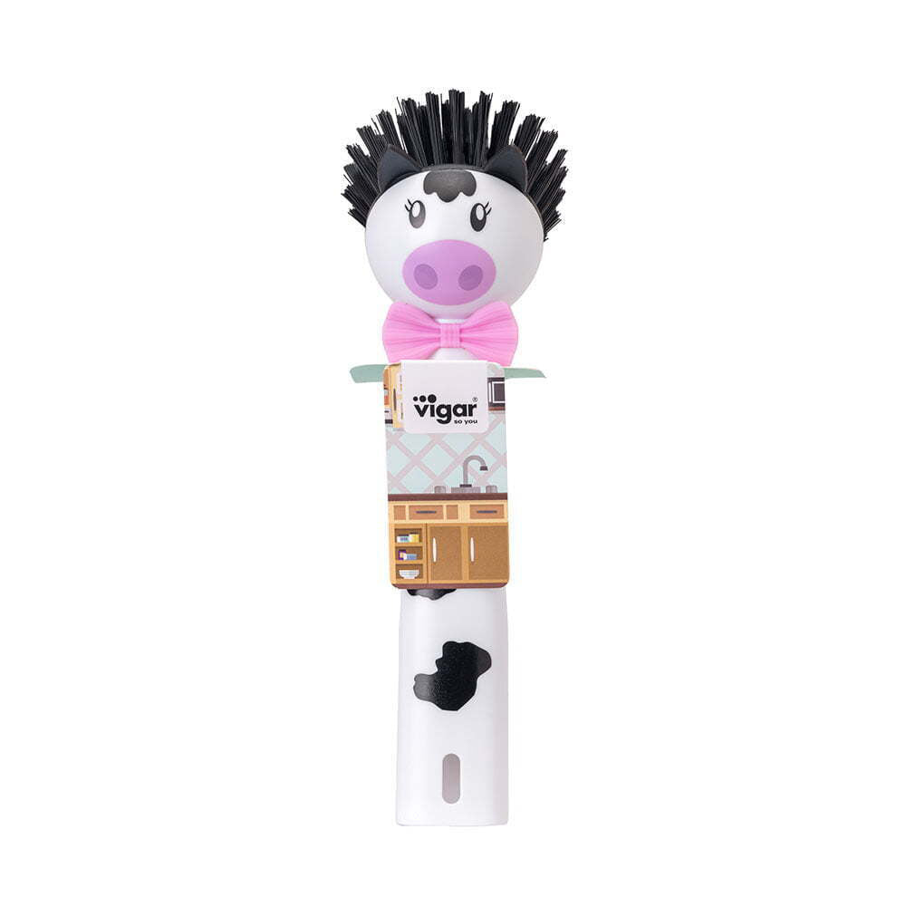 Vigar Funny Non-Scratch Home/Kitchen Dish Brush Cleaning/Dishwashing Assorted (3 Pack) — image 3
