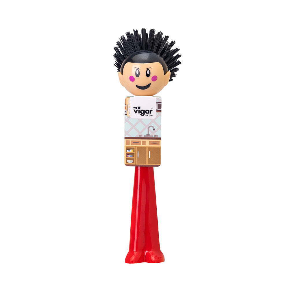 Vigar Funny Non-Scratch Home/Kitchen Dish Brush Cleaning/Dishwashing Assorted (3 Pack)