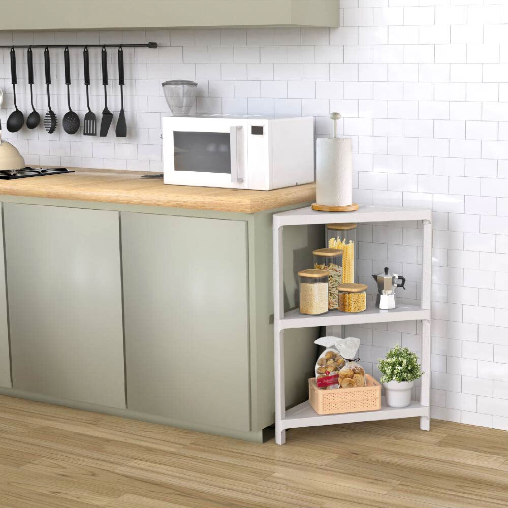 Vigar Klar Home Triangular 3 Tier/Shelves Storage Organisation Unit Grey — image 4