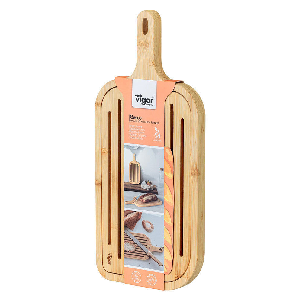 Vigar 40cm Becco Bamboo Serving Bread Board w/ Removable Slotted Top — image 3