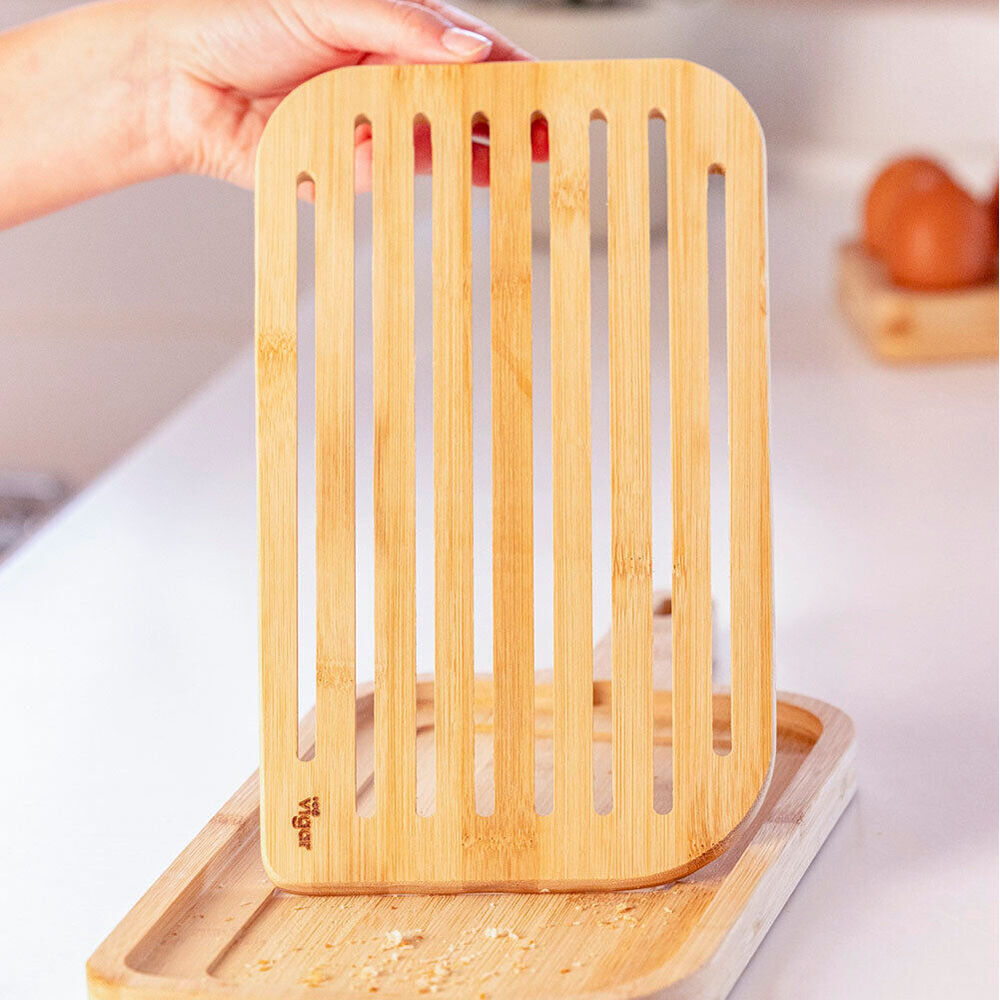 Vigar 40cm Becco Bamboo Serving Bread Board w/ Removable Slotted Top — image 7
