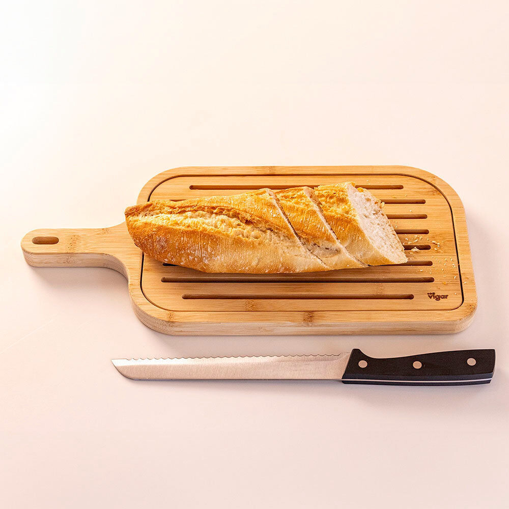 Vigar 40cm Becco Bamboo Serving Bread Board w/ Removable Slotted Top — image 8