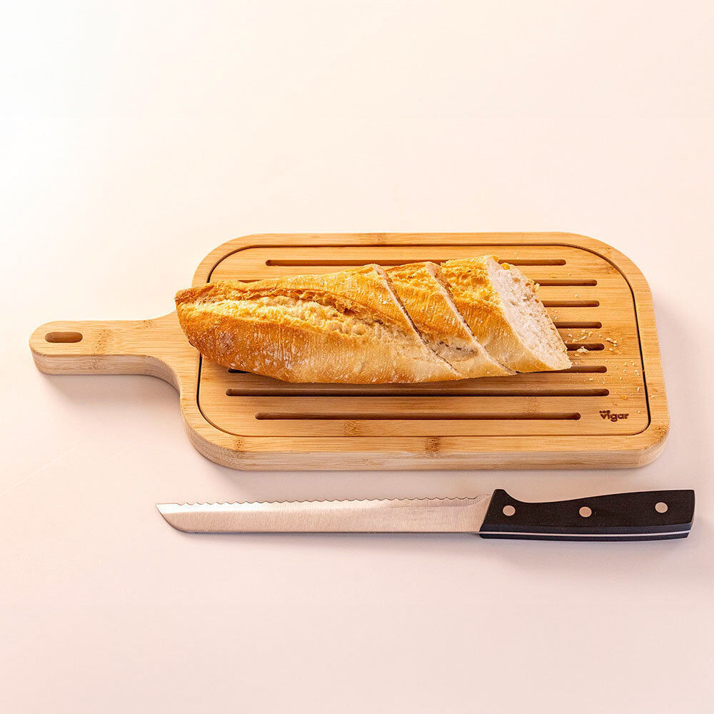 Vigar Becco Bamboo Serving Bread Board w/ Removable Slotted Top 40cm (2 Pack) — image 8