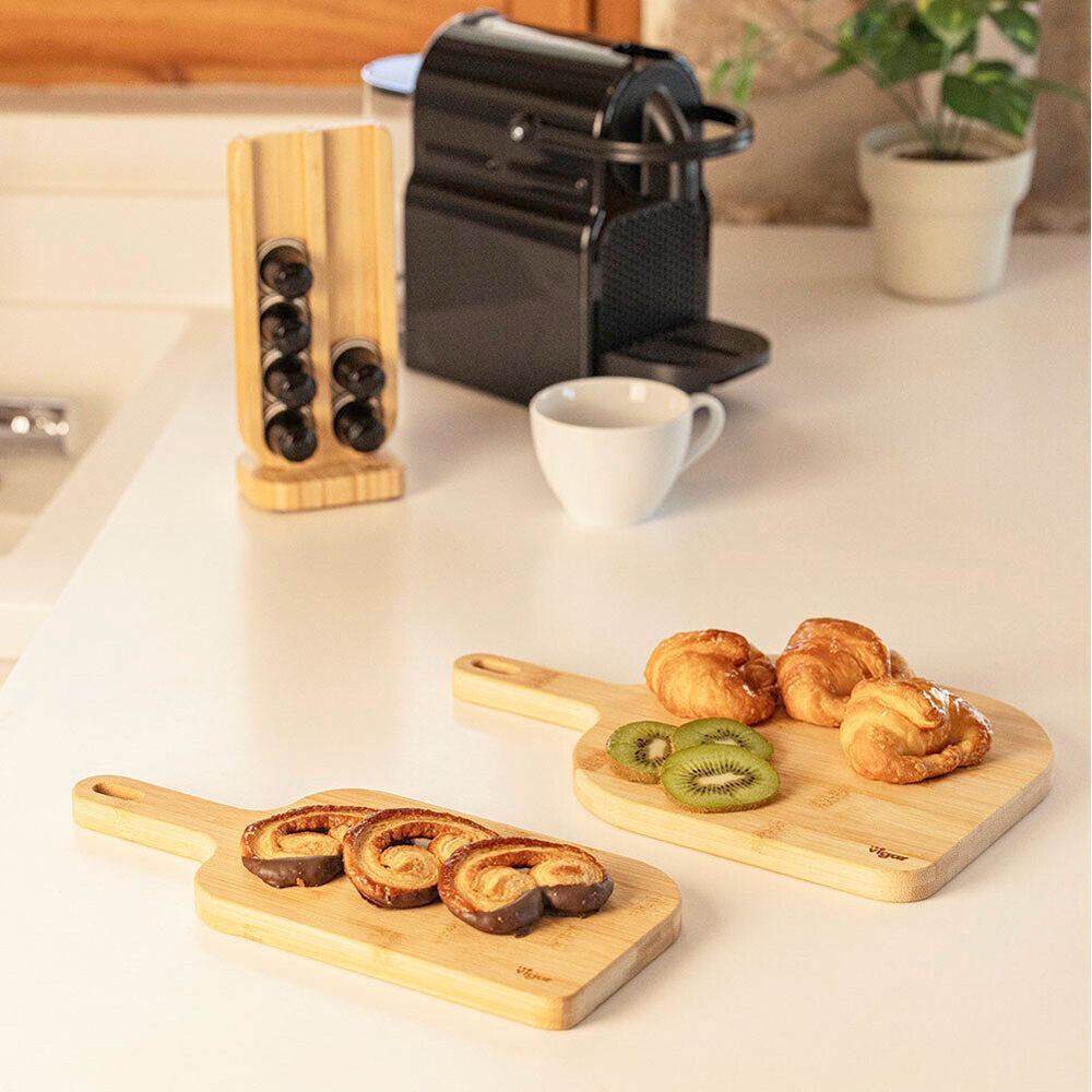 Vigar Becco Bamboo Serving Snack Cheese Board w/ Handle Small (2 Pack) — image 7