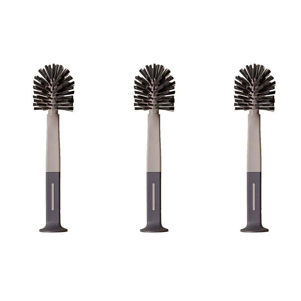 Vigar Standing Grey Bottle & Glass Brush Cleaner w/ Suction Pad 32cm (3 Pack)