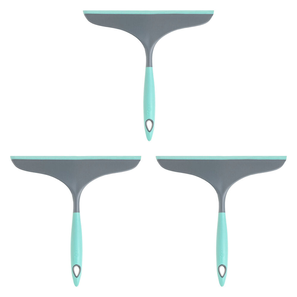 Vigar Hergo Squeegee Tiles/Window Surface Glass Cleaner 23.5cm Turquoise (3 Pack)