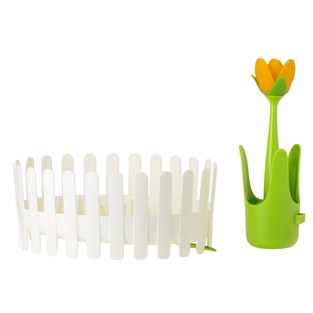 Vigar Flower Power Floral Dish/Cutlery Drainer w/ Silicone Mat Set Storage Rack — image 2