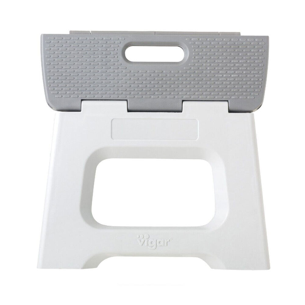 Vigar Compact Foldable 32cm Plastic Step Stool Outdoor/Kitchen Bath Chair Grey — image 3