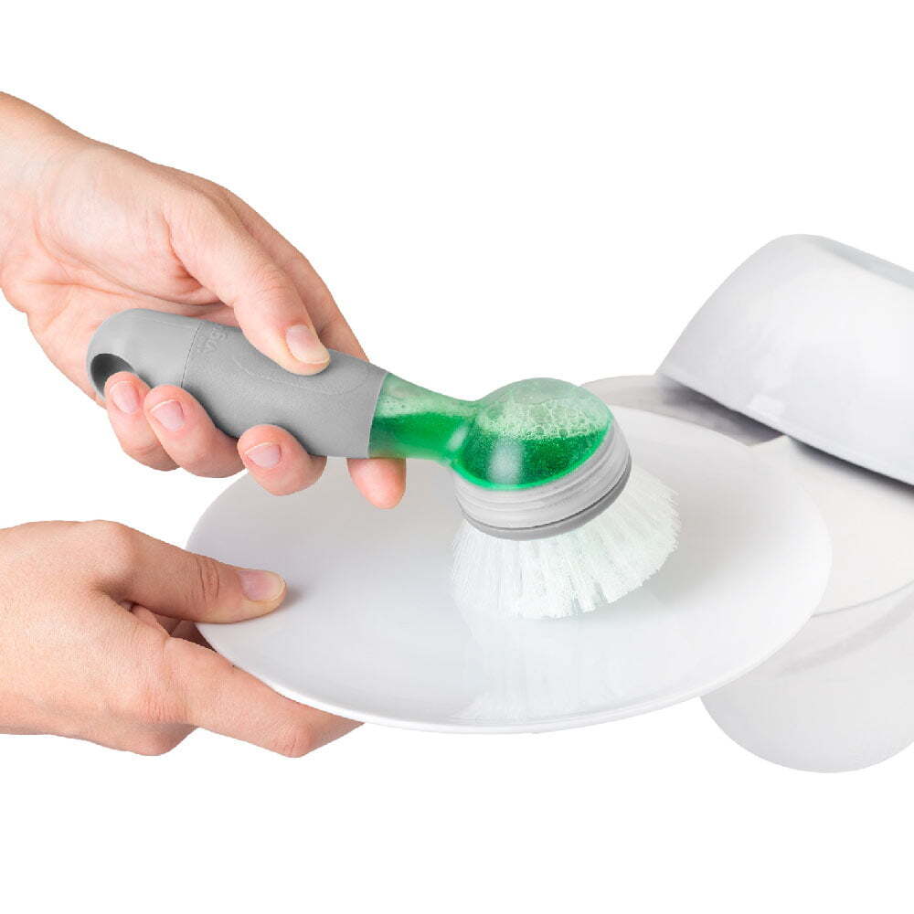 Vigar Rengo Soap Dispensing Dishwashing Brush Pot/Dish Cleaner Scrubber Grey (2 Pack) — image 5