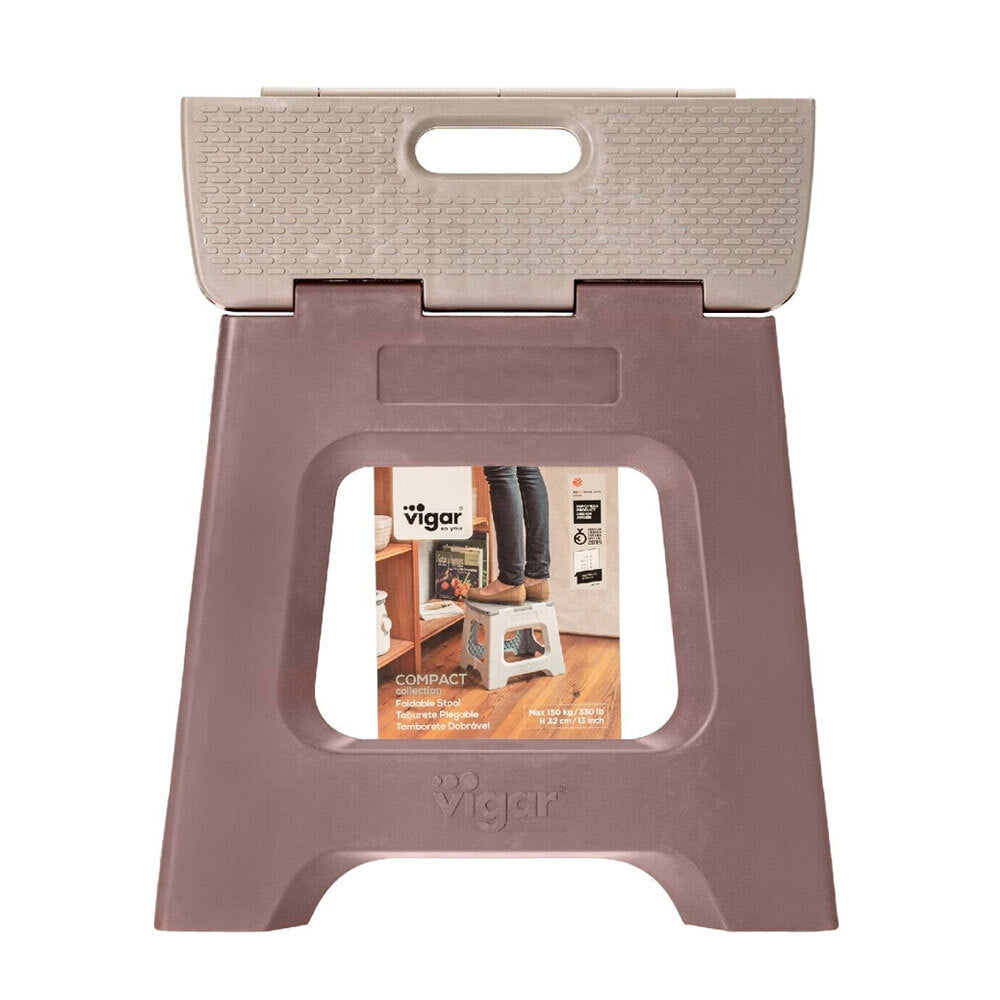 Vigar Compact Foldable 32cm Plastic Step Stool Outdoor/Kitchen Raisin in the Sun — image 2