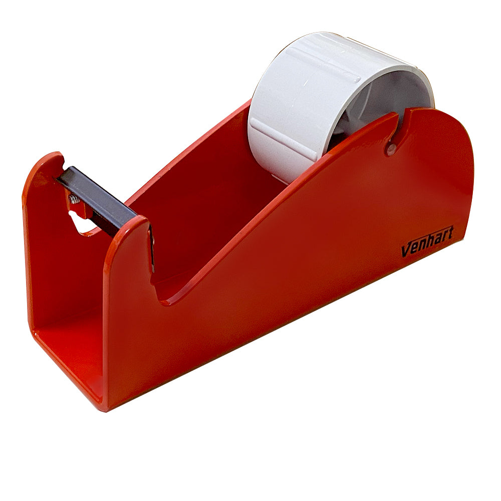 Venhart Metal Heavy Duty 50mm Packing Sticky Tape Dispenser Holder/Desktop/Bench Top Red