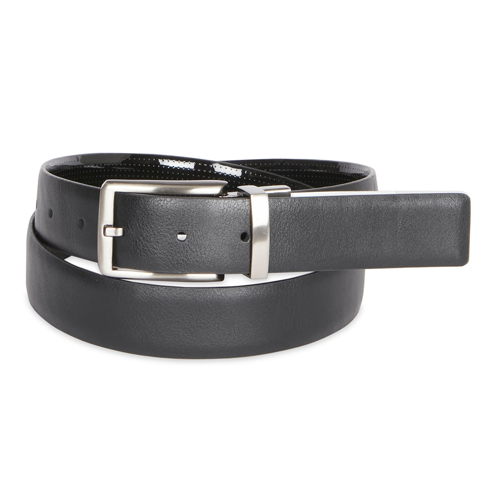 Van Heusen Men's 36" Reversible Dress Belt Patent Gloss/Pebble Grain Black