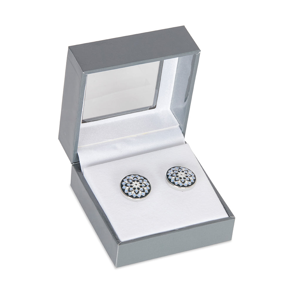 Van Heusen Men's Circle Round T-Bar Cufflinks Formal Business Accessory Silver