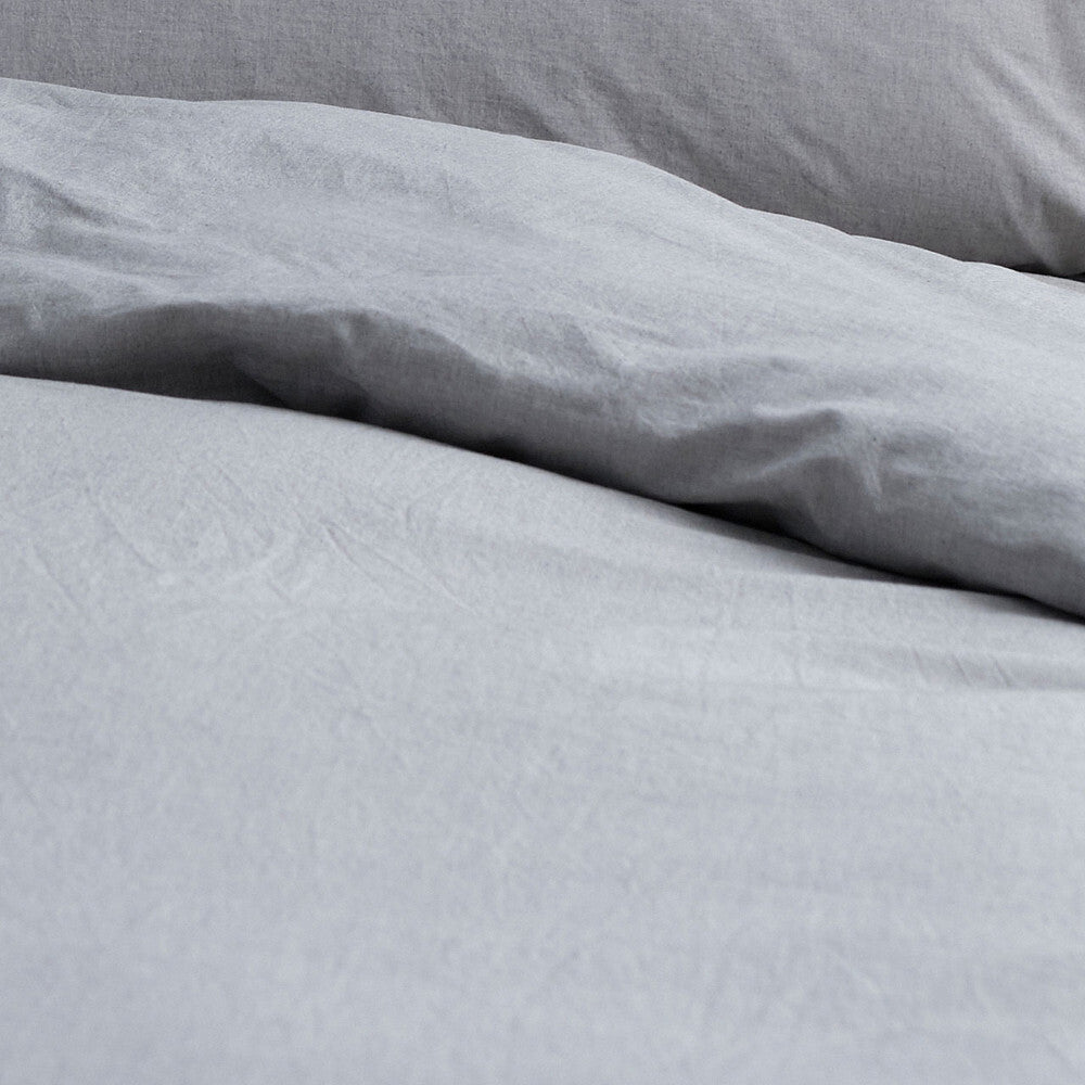 Canningvale Vintage Softwash Size Double Quilt Cover Set Smokey Grey Melange — image 2