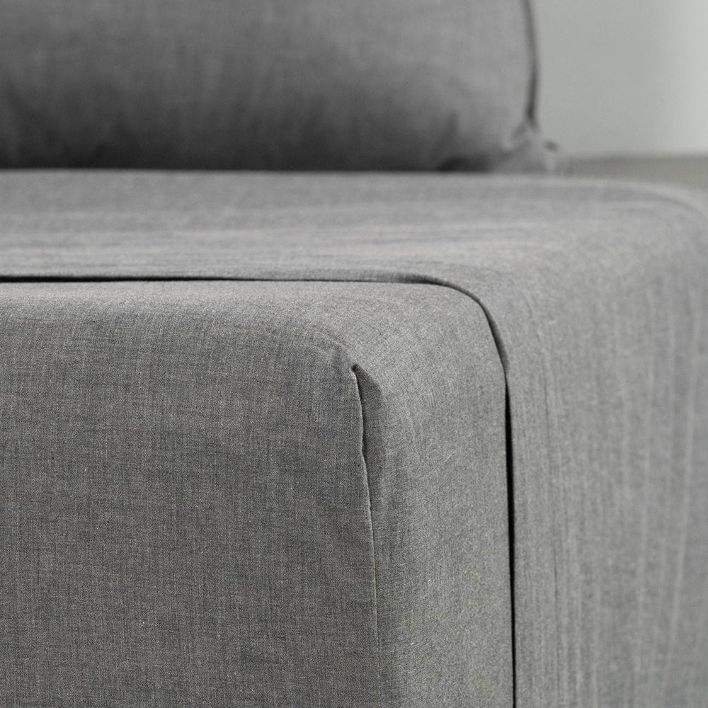 Canningvale Queen Classic Vintage Softwash Cotton Sheet Set Charcoal Melange — image 2