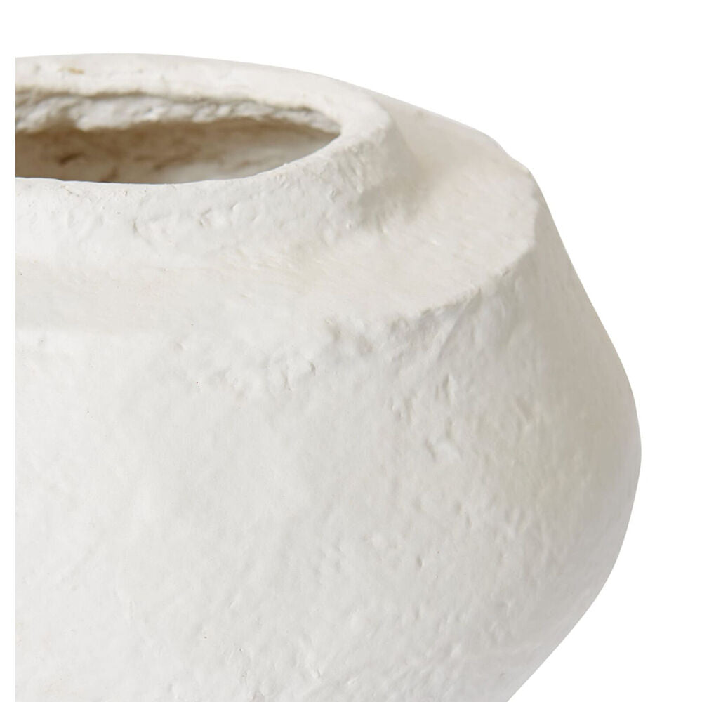 E Style Nomusa Paper Mache Vessel Decorative Vase Home Decor 23cm White — image 2