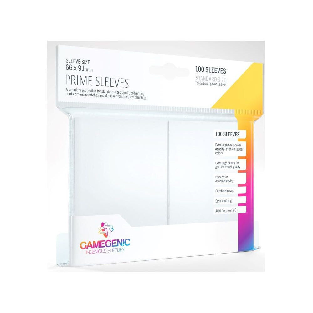 Gamegenic Prime Trading Card Sleeves White Tcg/ccg Gaming Accessory (100 Pieces)