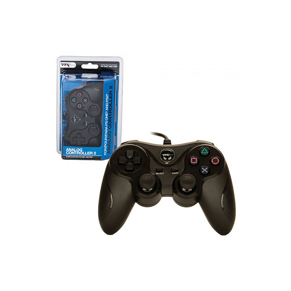 Ttx-Tech TTX Tech PS1/PS2 Wired Video Game Analog Controller Joystick Plastic Black